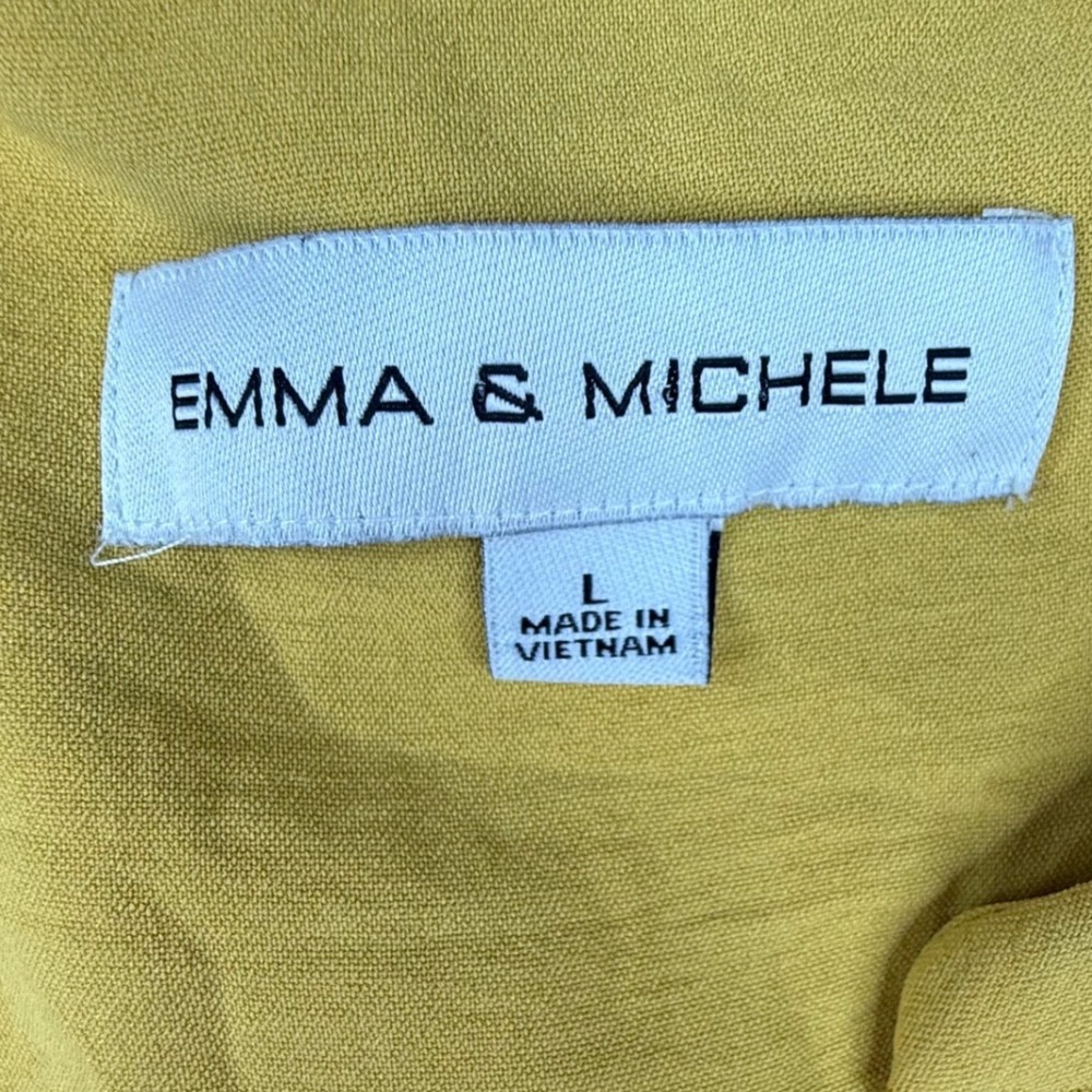 Emma & Michele Mustard Yellow Ruffle Hem Tunic Dress Large cottagecore casual - Picture 3 of 9